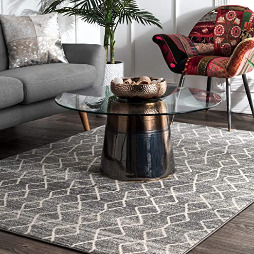 Amazon.com: nuLOOM Vine Moroccan Area Rug, 8' 10" x 12', Grey .