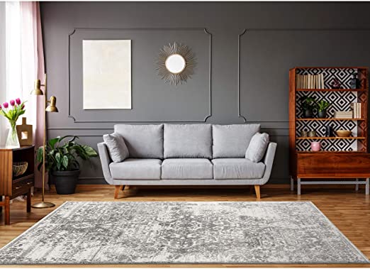 Amazon.com: Cream Grey Area Rugs 8 x 10 by LOOM&WEAVE for Living .