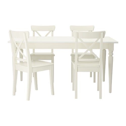 INGATORP / INGOLF Table and 4 chairs, white - IKEA | Ikea dining .