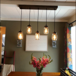 Linear Mason Jar Pendant - 5 Lights | Rustic kitchen lighting .