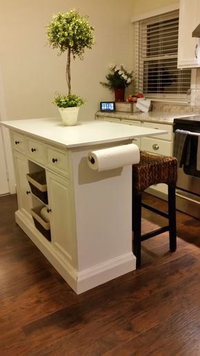 DIY farmhouse style kitchen island with seating for a small .