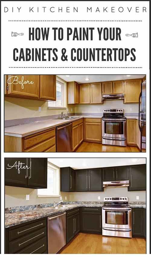 How To Paint Paint Kitchen Cabinets And Countertops | Kitchen .