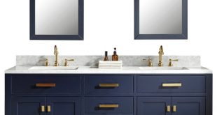 72" Monarch Blue Double Sink Bathroom Vanity - Contemporary .