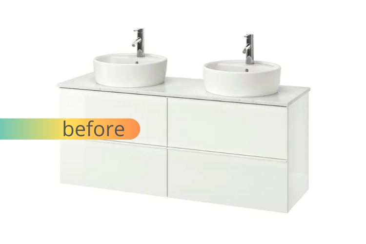 IKEA bathroom vanity gets a luxurious live edge upgrade - IKEA Hacke