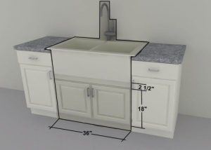 These are the measurements we recommend for an IKEA custom apron .