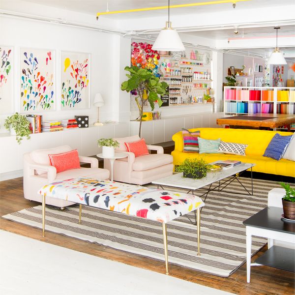 Oh Happy Day Studio Tour: Living Room | Colorful living room .