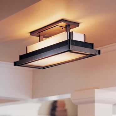 Steppe Rectangle Semi Flush Ceiling Light by Hubbardton Forge .