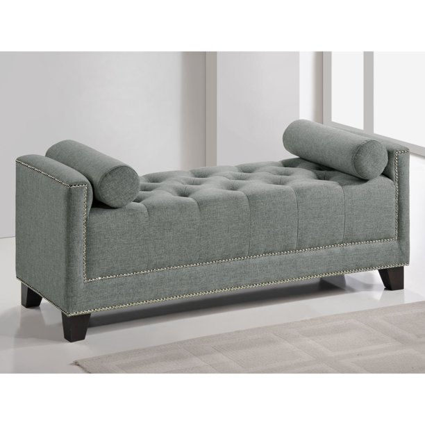 Baxton Studio Hirst Grey Bedroom Bench - Walmart.com - Walmart.c