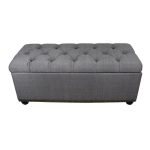 Unbranded 18 in. Tufted Grey Storage Bench and 3-Piece Ottoman .