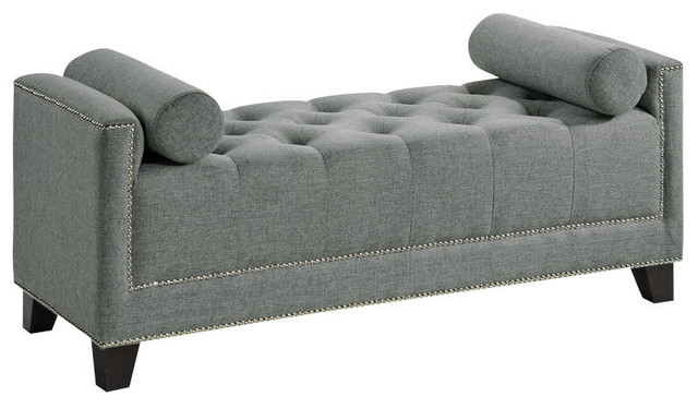 Baxton Studio Hirst Gray Bedroom Bench - Transitional .