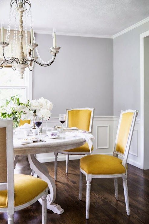 Yellow Dining Chairs - Transitional - dining room - Farrow and .