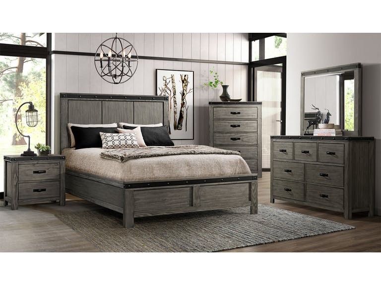 6pc Wade Grey Queen Bedroom Set | WE600 6PCQBED | Bedroom Groups .