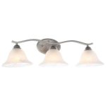 Hampton Bay Andenne 3-Light Brushed Nickel Vanity Light with Bell .