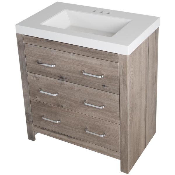 Glacier Bay Woodbrook 31 in. W x 19 in. D Bath Vanity in White .