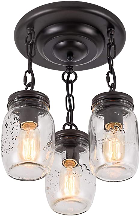 Amazon.com: XIPUDA Mason Jar Lights Fixture Flush Mount Ceiling .