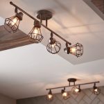 Rustic-Track-Lighting-Kit-4-Fixture-Industrial-Old-Bronze-Dimmable .