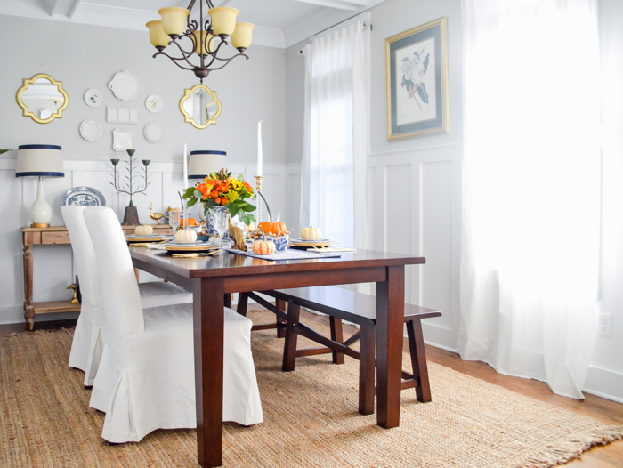 Jute rug in dining room - The Home I Crea