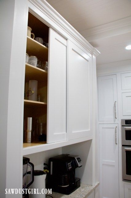 Sliding Cabinet Doors with Inset Track and Glides - Sawdust Girl .
