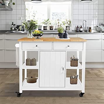 Amazon.com - ChooChoo Kitchen Cart on Wheels with Wood Top .