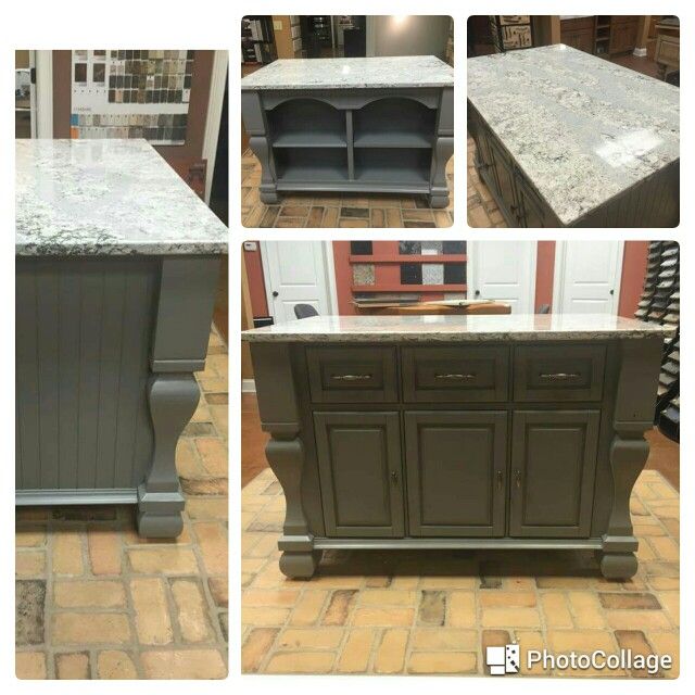 KITCHEN ISLAND FOR SALE! Grey furniture style island with storage .