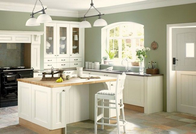 The 7 Best Wall Colors for Kitchens | Green kitchen walls, Sage .