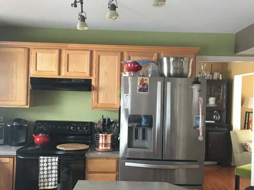 Have: angled track lighting in kitchen- want: pendant ligh