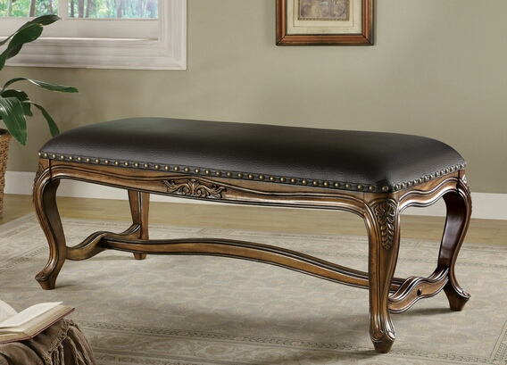 501006 Astoria grand jess black faux leather bedroom bench with .