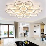 LITFAD 15 Heads Petal Semi Flush Light Monochromatic LED Ceiling .