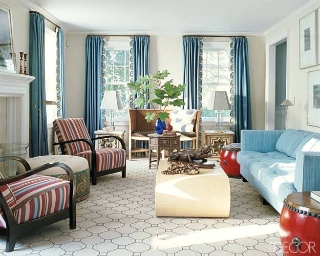 Living Room Drapes Curtains Ideas Modern Blue Curtain Window .