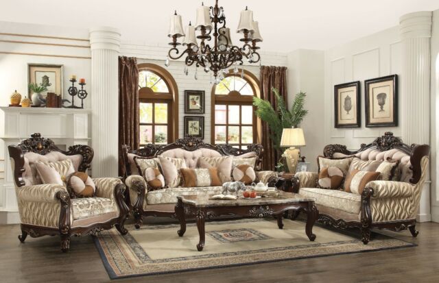 Traditional Luxury Living Room Furniture 3p Sofa Set Exposed .