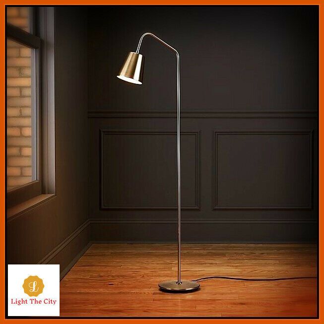 crane nickel slim Floor lamp bend light stand torch living room .