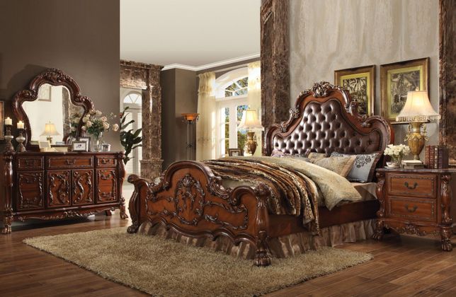 Dresden Ornate Upholstered 4pc King Bedroom Set In Traditional .