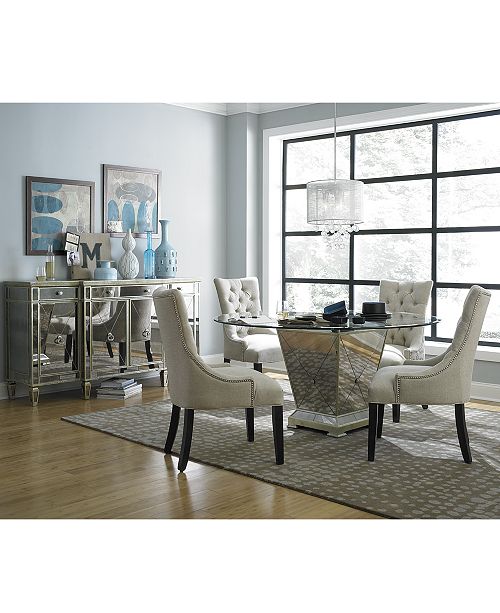 Furniture Marais Dining Room Furniture, 5 Piece Set (60" Mirrored .