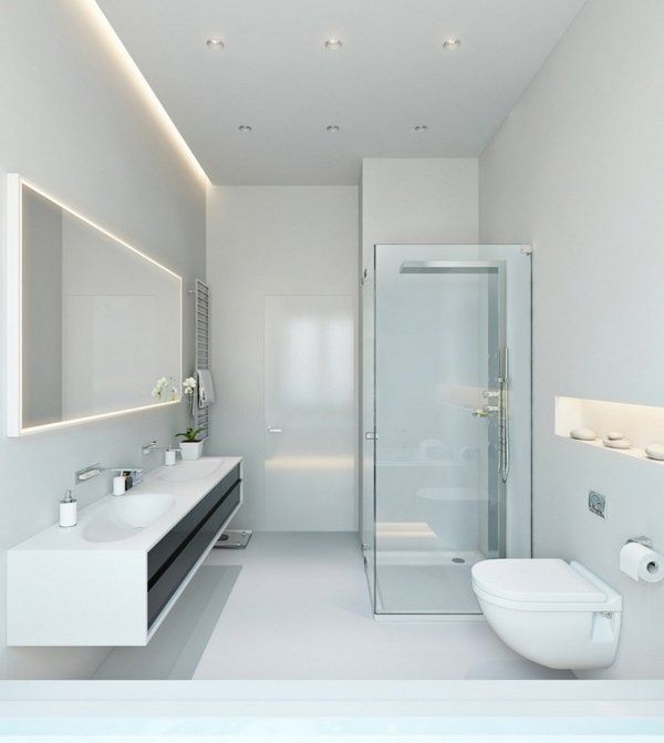 bathroom lighting ideas LED lighting contemporary white minimalist .