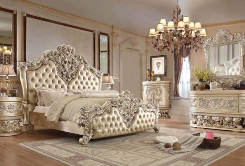 Bedroom Sets 20480: Luxury Bedroom Set #8030 White Eastern King .