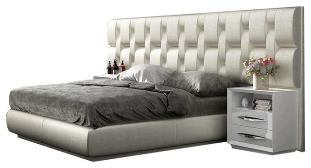 Emporio 3-Piece Modern Bedroom Set, White High Gloss, Queen .
