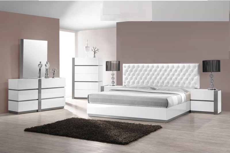 Est King Size Bedroom 4pc Set White Finish | Hot Sectiona