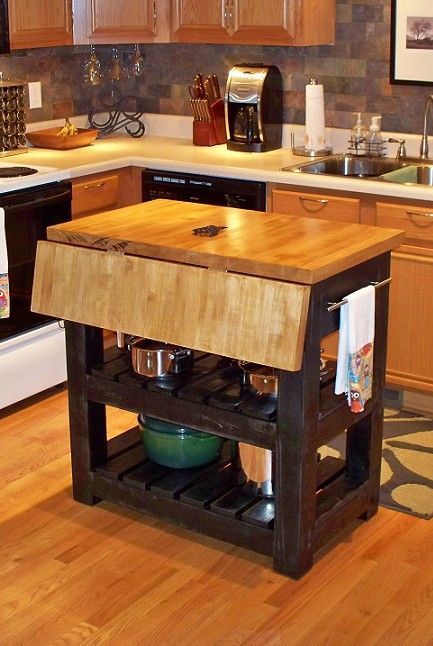 Gorgeous Drop Leaf Butcher Block Kitchen Island Design | Kitchen .