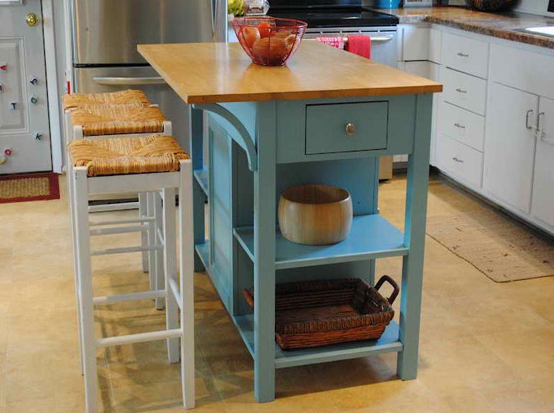 20 Small Kitchen Island Ideas | Portable kitchen island, Stools .