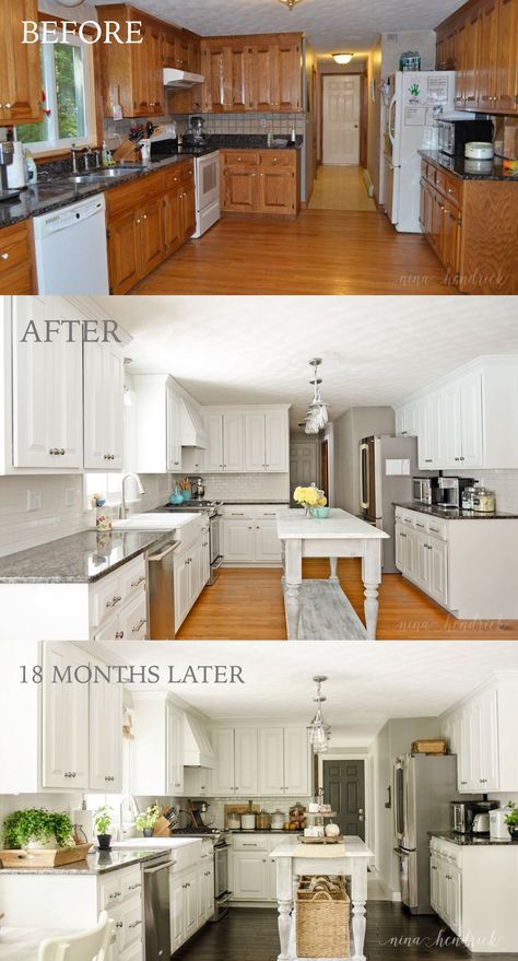 Painted Kitchen Cabinets Before and After