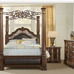 picture of Handly Manor Pecan 7 Pc Queen Canopy Bedroom from Queen .