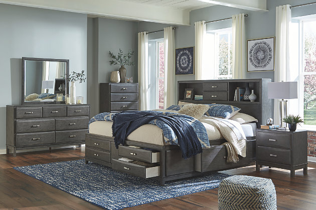 Caitbrook Queen Storage Bed with 8 Drawers | Ashley Furniture .