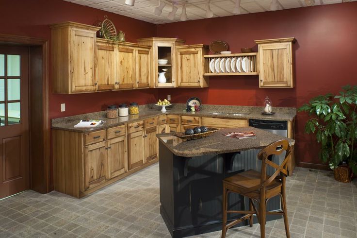 Ideas for our new house | Hickory kitchen cabinets, Hickory .