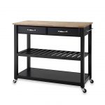 Crosley Natural Wood Top Rolling Kitchen Cart/Island With .