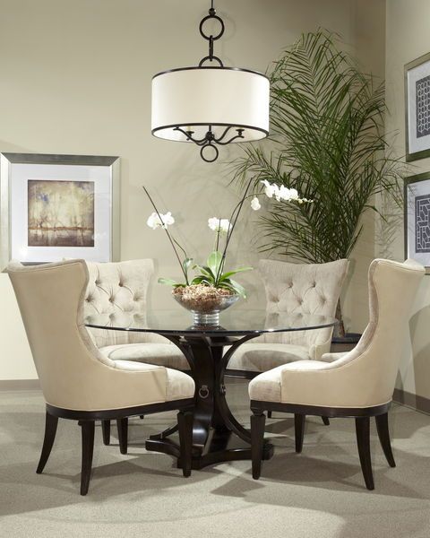 Classic Glass Round Table Dining Room Set 12885 | Round dining .