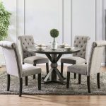 Alfred Round Dining Room Set w/ Light Gray Chairs by Furniture of .