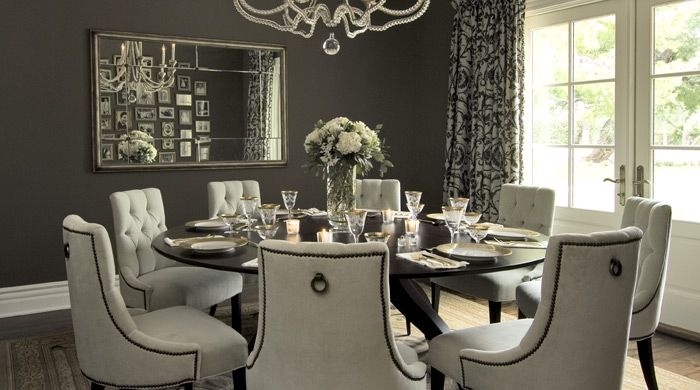 Gray Dining Room - Transitional - dining room - Vallone Design .