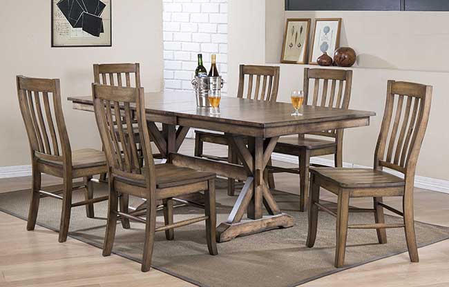Carmel Collection Rustic Brown Dining Room Set