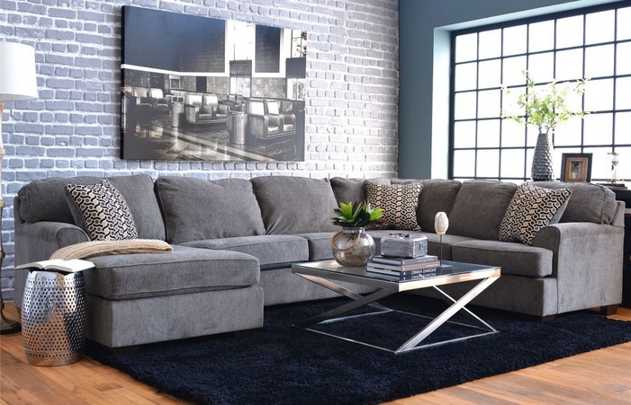 Living Room Layout And Decor Grey Sectional Ideas Small Farmhouse .