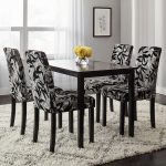 Shop Simple Living Parson Black and Silver 5-Piece Dining Table .